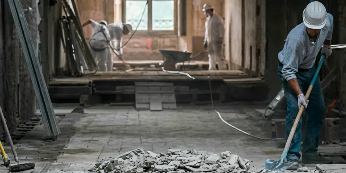 fire damage restoration professionals performing structural cleanup and restoration after a fire in Boca Raton, FL